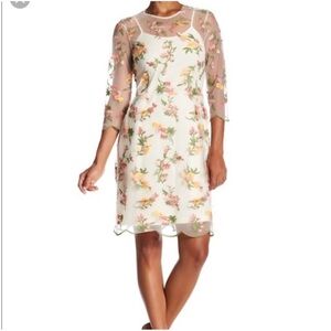 Nanette Lepore Floral Embroidered Sheer Dress